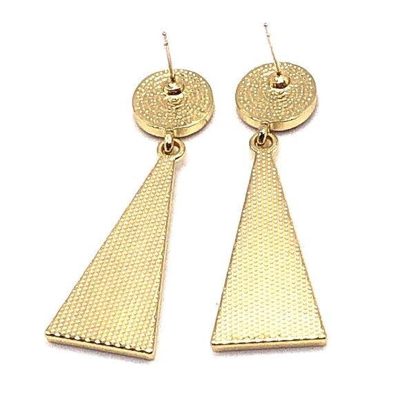 NWT Retro 70s Style Houndstooth Geometric Drop Earrings - Picture 9 of 9